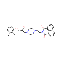 Cc1cccc(OC[C@H](O)CN2CCN(CCN3C(=O)c4cccc5cccc(c45)C3=O)CC2)c1C ZINC000022921258