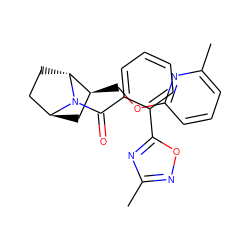 Cc1cccc(OC[C@H]2C[C@H]3CC[C@H]2N3C(=O)c2ccccc2-c2nc(C)no2)n1 ZINC000473162862