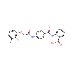 Cc1cccc(OCC(=O)Nc2ccc(C(=O)Nc3ccccc3C(=O)O)cc2)c1C ZINC000001136933