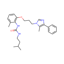 Cc1cccc(OCCCn2cnc(-c3ccccc3)c2C)c1NC(=O)NCCC(C)C ZINC000013827688