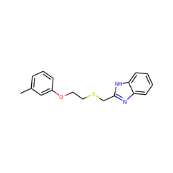 Cc1cccc(OCCSCc2nc3ccccc3[nH]2)c1 ZINC000001805674