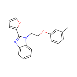 Cc1cccc(OCCn2c(-c3ccco3)nc3ccccc32)c1 ZINC000000572373