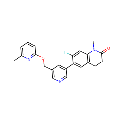 Cc1cccc(OCc2cncc(-c3cc4c(cc3F)N(C)C(=O)CC4)c2)n1 ZINC000221021530