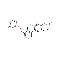 Cc1cccc(OCc2cncc(-c3cc4c(cc3F)N(C)C(=O)CC4)c2C)n1 ZINC000221021704