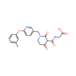 Cc1cccc(Oc2ccc(CN3CCC(=O)C(C(=O)NCC(=O)O)C3=O)cn2)c1 ZINC000208153300