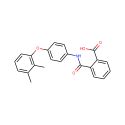 Cc1cccc(Oc2ccc(NC(=O)c3ccccc3C(=O)O)cc2)c1C ZINC000000820912