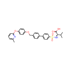 Cc1cccc(Oc2ccc(OCc3ccc(-c4ccc(S(=O)(=O)N[C@@H](C(=O)O)C(C)C)cc4)cc3)cc2)n1 ZINC000044416896