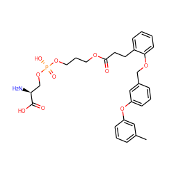 Cc1cccc(Oc2cccc(COc3ccccc3CCC(=O)OCCCO[P@](=O)(O)OC[C@H](N)C(=O)O)c2)c1 ZINC001772604335