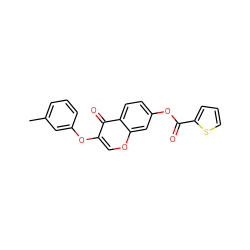 Cc1cccc(Oc2coc3cc(OC(=O)c4cccs4)ccc3c2=O)c1 ZINC000000942760