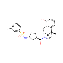 Cc1cccc(S(=O)(=O)N[C@@H]2CC[C@@H](C(=O)N3CC[C@@]4(C)c5cccc(O)c5C[C@@H]3C4(C)C)C2)c1 ZINC000205484628