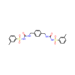 Cc1cccc(S(=O)(=O)NC(=O)NCc2ccc(CNC(=O)NS(=O)(=O)c3cccc(C)c3)cc2)c1 ZINC000044386461