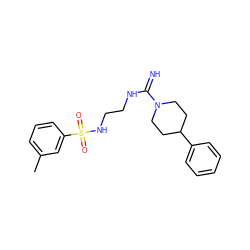 Cc1cccc(S(=O)(=O)NCCNC(=N)N2CCC(c3ccccc3)CC2)c1 ZINC000042966761