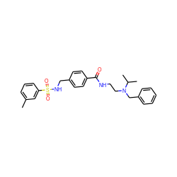 Cc1cccc(S(=O)(=O)NCc2ccc(C(=O)NCCN(Cc3ccccc3)C(C)C)cc2)c1 ZINC000066138613