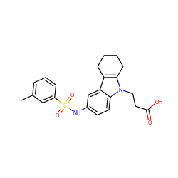 Cc1cccc(S(=O)(=O)Nc2ccc3c(c2)c2c(n3CCC(=O)O)CCCC2)c1 ZINC000028342988