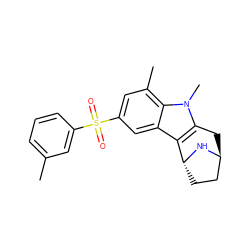 Cc1cccc(S(=O)(=O)c2cc(C)c3c(c2)c2c(n3C)C[C@H]3CC[C@H]2N3)c1 ZINC000100632693