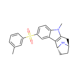 Cc1cccc(S(=O)(=O)c2ccc3c(c2)c2c(n3C)C[C@H]3CC[C@H]2N3)c1 ZINC000100632349