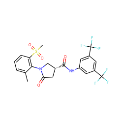 Cc1cccc(S(C)(=O)=O)c1N1C[C@H](C(=O)Nc2cc(C(F)(F)F)cc(C(F)(F)F)c2)CC1=O ZINC000220665585