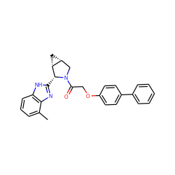 Cc1cccc2[nH]c([C@@H]3[C@@H]4C[C@@H]4CN3C(=O)COc3ccc(-c4ccccc4)cc3)nc12 ZINC000064549176