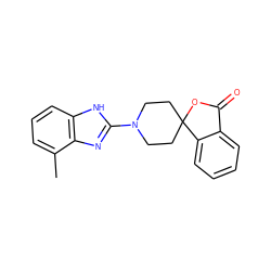 Cc1cccc2[nH]c(N3CCC4(CC3)OC(=O)c3ccccc34)nc12 ZINC000040973307