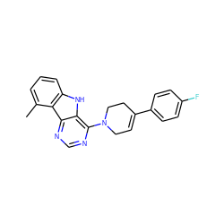 Cc1cccc2[nH]c3c(N4CC=C(c5ccc(F)cc5)CC4)ncnc3c12 ZINC000002405588