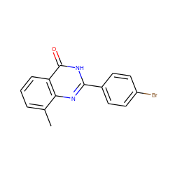 Cc1cccc2c(=O)[nH]c(-c3ccc(Br)cc3)nc12 ZINC000103235556