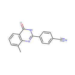 Cc1cccc2c(=O)[nH]c(-c3ccc(C#N)cc3)nc12 ZINC000013782470