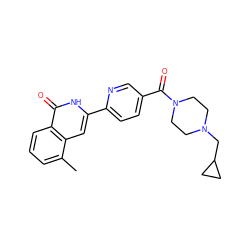 Cc1cccc2c(=O)[nH]c(-c3ccc(C(=O)N4CCN(CC5CC5)CC4)cn3)cc12 ZINC001772642390