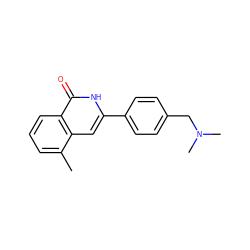 Cc1cccc2c(=O)[nH]c(-c3ccc(CN(C)C)cc3)cc12 ZINC000204934512