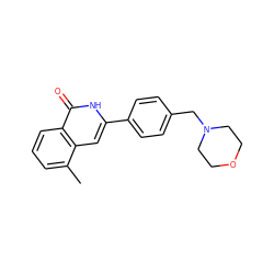 Cc1cccc2c(=O)[nH]c(-c3ccc(CN4CCOCC4)cc3)cc12 ZINC000204934534