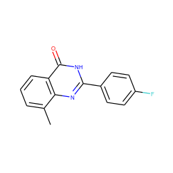 Cc1cccc2c(=O)[nH]c(-c3ccc(F)cc3)nc12 ZINC000103235558