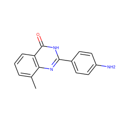 Cc1cccc2c(=O)[nH]c(-c3ccc(N)cc3)nc12 ZINC000013782475