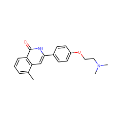 Cc1cccc2c(=O)[nH]c(-c3ccc(OCCN(C)C)cc3)cc12 ZINC001772597935