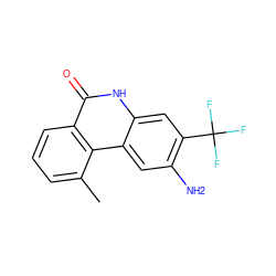 Cc1cccc2c(=O)[nH]c3cc(C(F)(F)F)c(N)cc3c12 ZINC000029413118