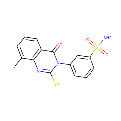 Cc1cccc2c(=O)n(-c3cccc(S(N)(=O)=O)c3)c(S)nc12 ZINC001772598447