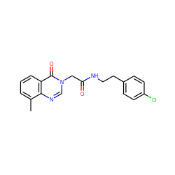 Cc1cccc2c(=O)n(CC(=O)NCCc3ccc(Cl)cc3)cnc12 ZINC000016206416