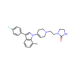 Cc1cccc2c(-c3ccc(F)cc3)cn(C3=CCN(CCN4CCNC4=O)CC3)c12 ZINC000013731256