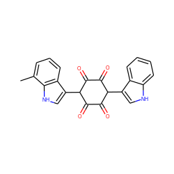 Cc1cccc2c(C3C(=O)C(=O)C(c4c[nH]c5ccccc45)C(=O)C3=O)c[nH]c12 ZINC000100863747