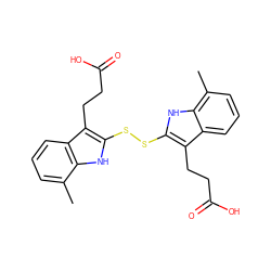 Cc1cccc2c(CCC(=O)O)c(SSc3[nH]c4c(C)cccc4c3CCC(=O)O)[nH]c12 ZINC000013832601