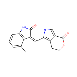 Cc1cccc2c1/C(=C/c1[nH]cc3c1CCOC3=O)C(=O)N2 ZINC000013490193