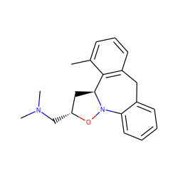 Cc1cccc2c1[C@@H]1C[C@@H](CN(C)C)ON1c1ccccc1C2 ZINC000013437045