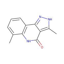 Cc1cccc2c1[nH]c(=O)c1c(C)[nH]nc12 ZINC000028956954