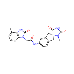 Cc1cccc2c1[nH]c(=O)n2CC(=O)Nc1ccc2c(c1)C[C@]1(C2)C(=O)NC(=O)N1C ZINC000040896815