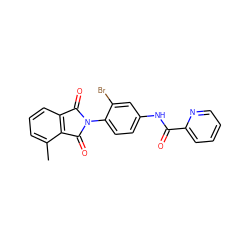 Cc1cccc2c1C(=O)N(c1ccc(NC(=O)c3ccccn3)cc1Br)C2=O ZINC000117659428