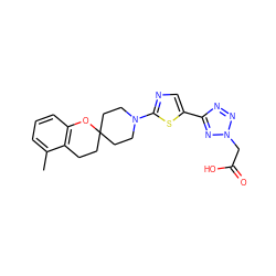 Cc1cccc2c1CCC1(CCN(c3ncc(-c4nnn(CC(=O)O)n4)s3)CC1)O2 ZINC000068245864