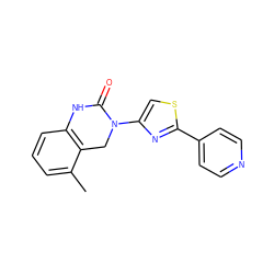 Cc1cccc2c1CN(c1csc(-c3ccncc3)n1)C(=O)N2 ZINC000014974664