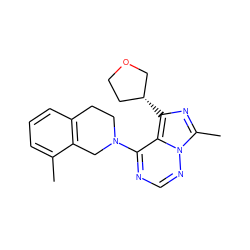 Cc1cccc2c1CN(c1ncnn3c(C)nc([C@@H]4CCOC4)c13)CC2 ZINC000169711783