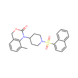 Cc1cccc2c1N(C1CCN(S(=O)(=O)c3cccc4ccccc34)CC1)C(=O)OC2 ZINC000013611806