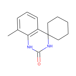 Cc1cccc2c1NC(=O)NC21CCCCC1 ZINC000028385223