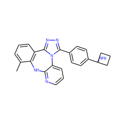 Cc1cccc2c1Nc1ncccc1-n1c(-c3ccc(C4(N)CCC4)cc3)nnc1-2 ZINC000096174153
