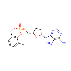 Cc1cccc2c1O[P@](=O)(OC[C@@H]1CC[C@H](n3cnc4c(N)ncnc43)O1)OC2 ZINC000005931326